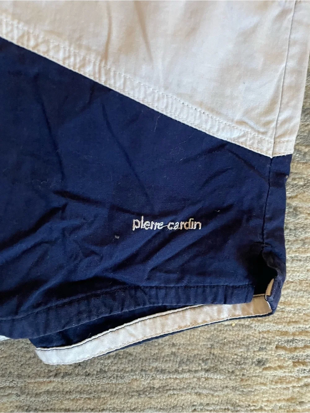 VTG Pierre Cardin Swim Shorts Embroidered Logo and Yellow Trim Mesh Lining Sz L